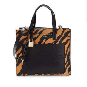 ❌SOLD❌MARC JACOBS Mini Grind Tiger-Print Coated Leather Tote